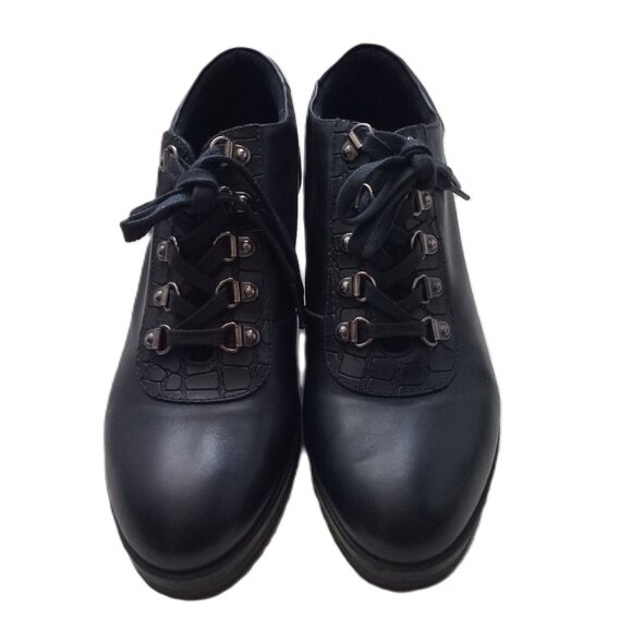 Geox Women's  Block Heel Boots Black Chunky Platform Size 9.5 - Picture 1 of 6